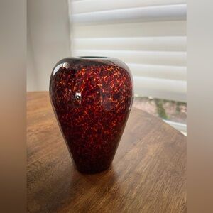 Vintage Crusader 1992 Hand Blown Spotty Glass Vase Signed